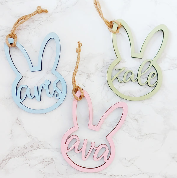 Easter Bunny Cutout Basket Tags