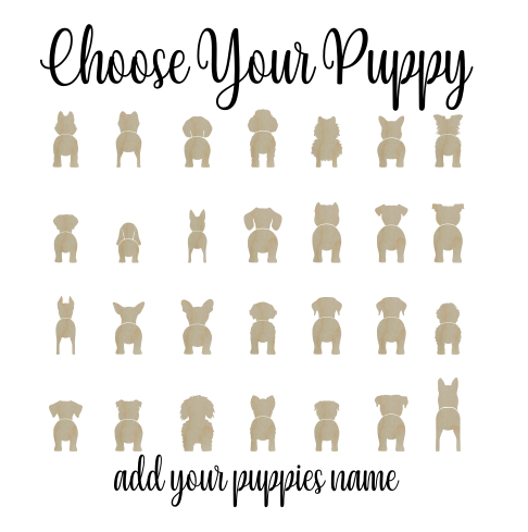 Personalized 3D Puppy Butt Leash Holder (Choose from 28 breads)