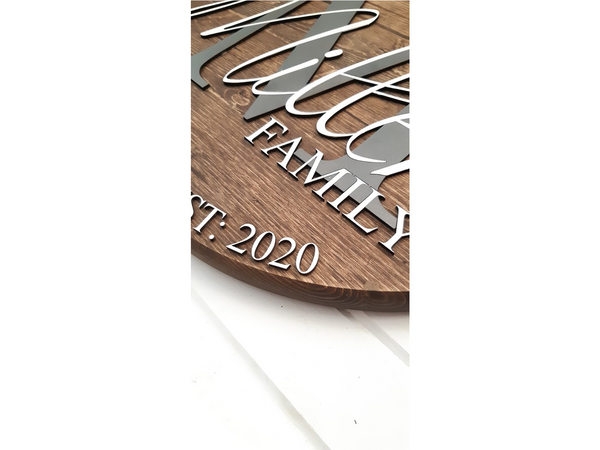 3D Round Family Name Sign