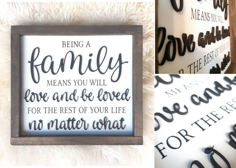 Wall Decor | 3D Wood Sign | Painted Wood Sign | 3D Signs | Handmade Gifts | Housewarming Gift