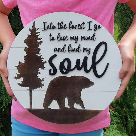 Engraved Wall Sign | 3D Wall Sign | 3D Wall Hanging | Find My Soul | Shiplap Sign | Round Sign | Round Wall Hanging | Round Ship lap