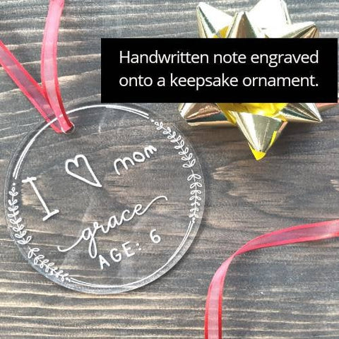Personalized Ornament | Handwritten Ornament | Personalized Acrylic Ornament | Kids Personalized Ornament | Personalized Christmas Gift