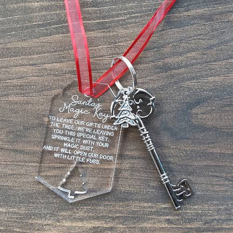 Santa Key | Magic Santa Key | Santa Clause Key | Engraved Santa Key | Santa Key With Tag | Acrylic Santa Key | Santa's Magic Key