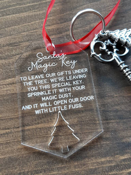 Santa Key | Magic Santa Key | Santa Clause Key | Engraved Santa Key | Santa Key With Tag | Acrylic Santa Key | Santa's Magic Key