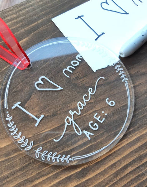 Personalized Ornament | Handwritten Ornament | Personalized Acrylic Ornament | Kids Personalized Ornament | Personalized Christmas Gift