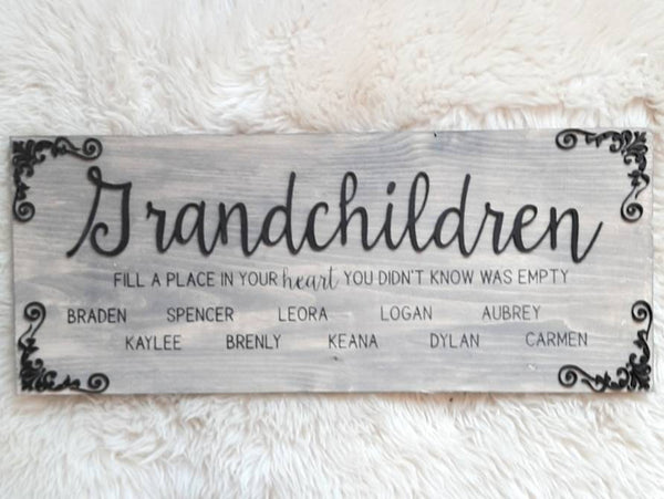 Grandchildren Sign With Names | Grandparent Gift Sign | Grand Kids Name Sign | Custom Grandparent Gift | Unique Grandparent Gift