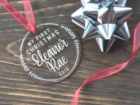 Personalized Baby's 'First Christmas' Engraved Ornament