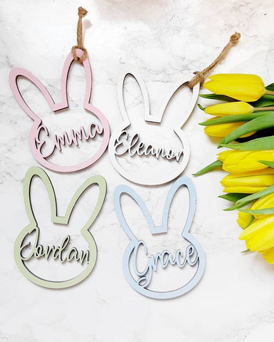 Easter Bunny Cutout Basket Tags